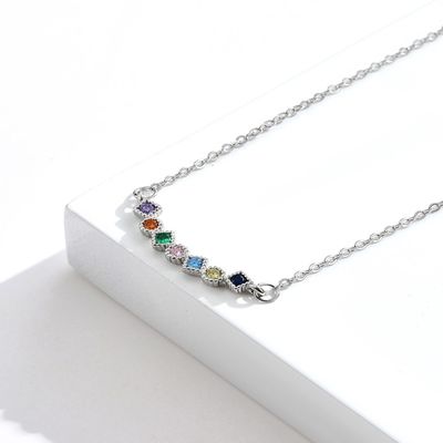 45.5cm 0.07oz Sterling Silver Necklace Chains 5A die Halskette der Zirkon-Männer