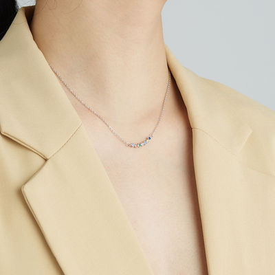 45.5cm 0.07oz Sterling Silver Necklace Chains 5A die Halskette der Zirkon-Männer