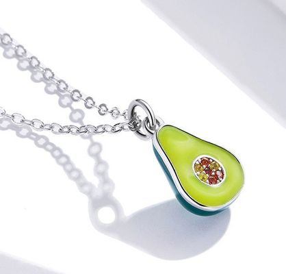 1.1x0.8cm 5A 17,7“ birnenförmiger hängender Sterling Silver Jewelry Necklaces 2.9g
