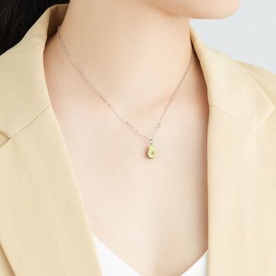 1.1x0.8cm 5A 17,7“ birnenförmiger hängender Sterling Silver Jewelry Necklaces 2.9g