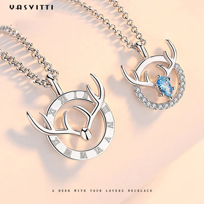 14x16mm 15in Geweih-hängende Halskette Rotwild-Geweih-Halsketten-Sterling Silvers 3A CZ