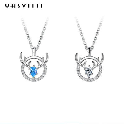 15.7in 8g Sterling Silver Jewelry Necklaces Lovers Rotwild-Geweih hängendes ODM