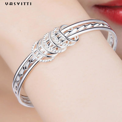 Armband-Armband SGS des Kreis-5.8cm 23g silberner Crystal Bracelet Rhodium Boho Crystal