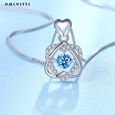 1.2x2cm 2.2g Sterling Silver Jewelry Necklaces S925 spitze Stern-Halskette Herz-sechs
