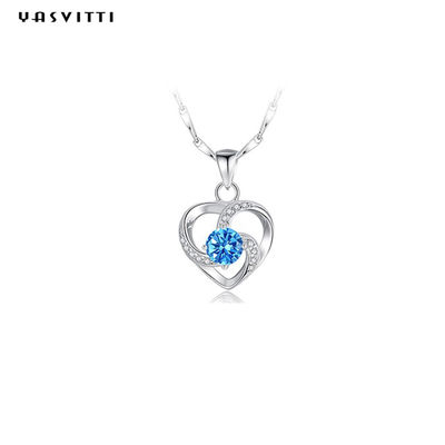 210mm 0.15oz 14k Goldedelstein-Crystal Necklace Festival Silver Heart hängendes ODM