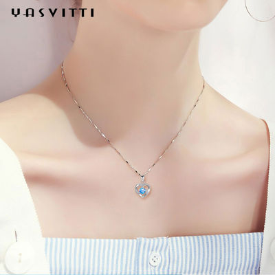 210mm 0.15oz 14k Goldedelstein-Crystal Necklace Festival Silver Heart hängendes ODM