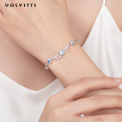 geometrisches 925 Blau 6.2g 0.21m Sterling Silver Jewelry Bracelets Inlaid Topaz Bracelet