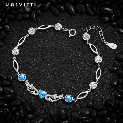geometrisches 925 Blau 6.2g 0.21m Sterling Silver Jewelry Bracelets Inlaid Topaz Bracelet