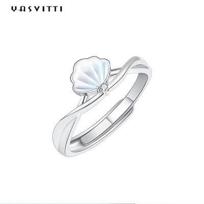 0.14cm 1.8g Sterling Silver Jewelry Rings Shell formten silbernen Ring der Partei-925