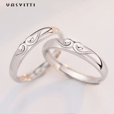 925 silbernes vergoldetes Paar schellt Verpflichtungs-Hochzeitstag-Silber-Ringe