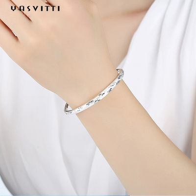 9.84in 0.16oz Sterling Silver Jewelry Bracelets Push das justierbare Armband der Zug-Frauen