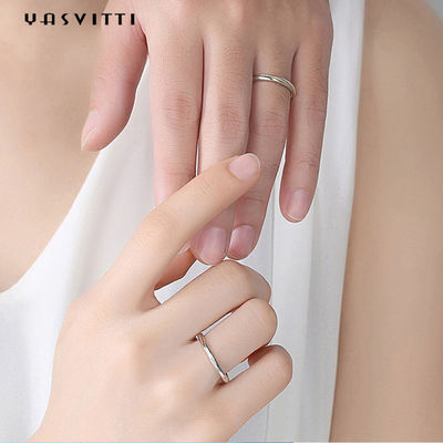 0.21cm 0.07oz Mobius Hochzeits-Band S925 Sterling Silver Couple Rings SGS