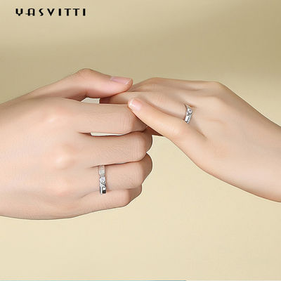 Hypoallergenic Ehering Zircon-Diamond Rings 0.21cm Paar-1.9g