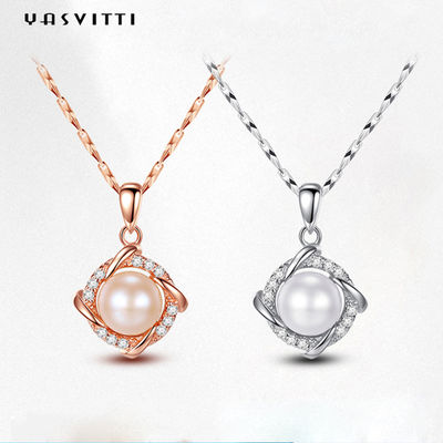Perle Diamond Necklace 45.5cm Weihnachten8g Sterling Silver Jewelry Necklaces 14K 28mm