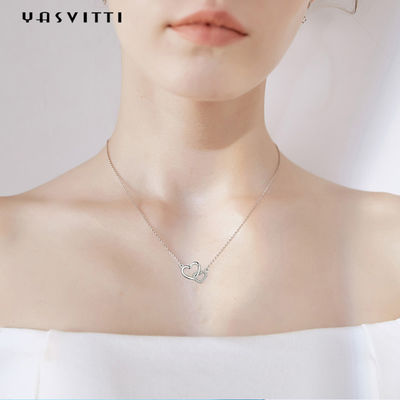 Weißgold-Herz 2.17g 18in hängendes ODM Valentine Silver Heart Pendant Necklace