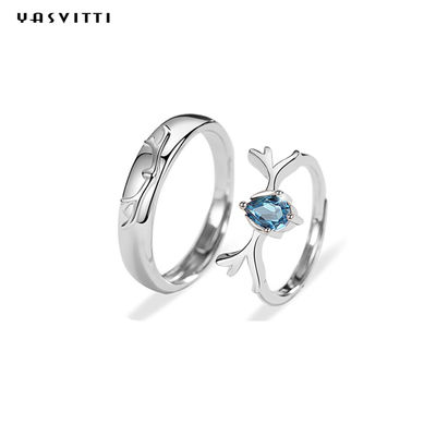 4.13mm 1.68g Sterling Silver Jewelry Rings S990 Fiancée silberner Zircon-klassischer Ring