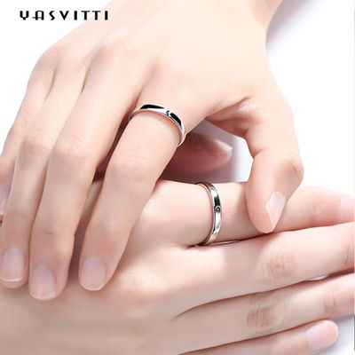 2gram 0.07oz Sun und Mond-Ringe 3A Zircon einfacher Sterling Silver Ring