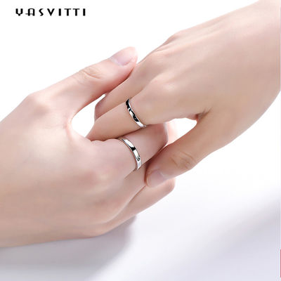 2gram 0.07oz Sun und Mond-Ringe 3A Zircon einfacher Sterling Silver Ring
