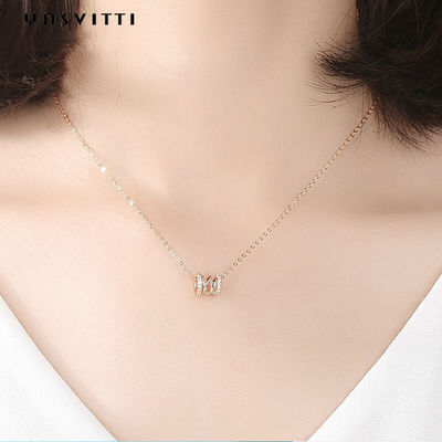 Geburtstags-Diamond Studded Necklace Clavicle Waists 18k 2.64g 40cm Feinsilber-Anhänger