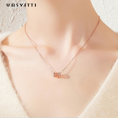 Geburtstags-Diamond Studded Necklace Clavicle Waists 18k 2.64g 40cm Feinsilber-Anhänger