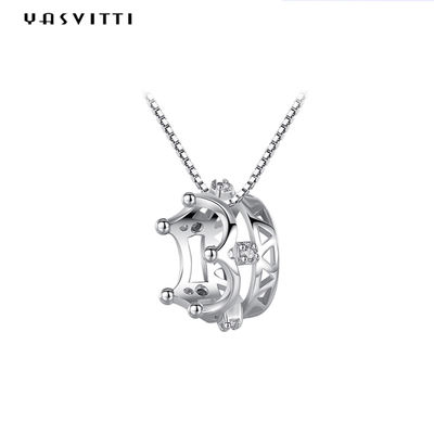 6.3in 3 Kubikzircon-Kronen-hängende Halskette Gramm-Sterling Silver Jewelry Necklacess 5A