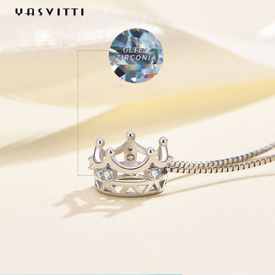 6.3in 3 Kubikzircon-Kronen-hängende Halskette Gramm-Sterling Silver Jewelry Necklacess 5A