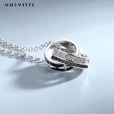 Peitschen Sie Edelstahl-Schmuck 0.1oz 2.6ft doppelter Ring Pendant Necklace 316L