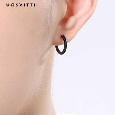 der Edelstahl-Band-Ohrringe Männer 0.07oz 0.12cm Sterling Silver Jewelry Earrings 316L