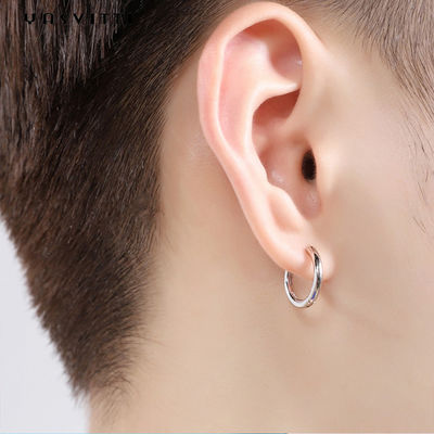 der Edelstahl-Band-Ohrringe Männer 0.07oz 0.12cm Sterling Silver Jewelry Earrings 316L