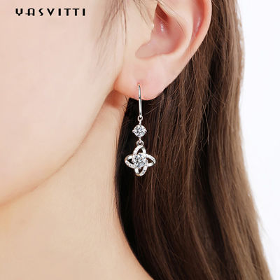 0.31x0.39in ZC Sterling Silver Jewelry Earrings Hypoallergenic vier Blatt-Klee-Ohrring