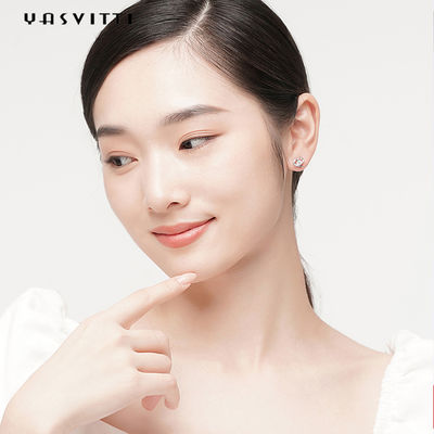 2.87g 0.39in Sterling Silver Heart Stud Earrings ODM-Weiß 925 Sterling Silver Stud