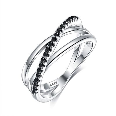 Dreiergruppen-Diamond Ring SGS 2.1g 0.172cm Sterling Silver Jewelry Rings 5A CZ