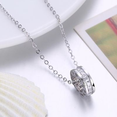 Mode-Temperaments-Kette Sterling Silvers 925 Diamond Small Pretty Waist Necklace