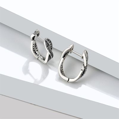 0.5in verdrehen umsponnene Ohrringe Band-1.7g Brincos Sterling Silver Studs Party ODM