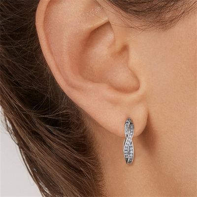 0.5in verdrehen umsponnene Ohrringe Band-1.7g Brincos Sterling Silver Studs Party ODM