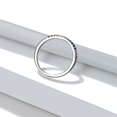 21.1mm 1.2g Sterling Silver Jewelry Rings Regenbogen-Farbring ODM bleifreier