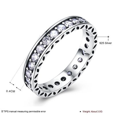 Steintennis-Ring Sterling Silvers 925 AAA CZ