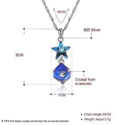 Zirkon-Stern-Halskette ODM Sterling Silver Diamond Necklace 5A 3.7g 45cm