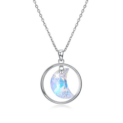 Mond-Schlüsselbein-Ketten-Halskette ODM 3.3g 2.8cm Sterling Silver Jewelry Necklaces