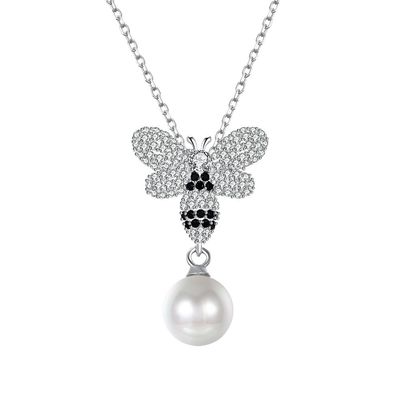 Perle 3.93g Sterling Silver Jewelry Necklaces des Mode ODM-Schmetterlings-Kristall-0.27in