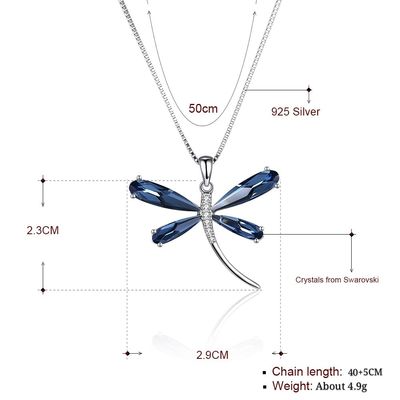 29mm 5 Halskette SGS der Gramm-Libellen-hängender Halsketten-20in des Silber-S925