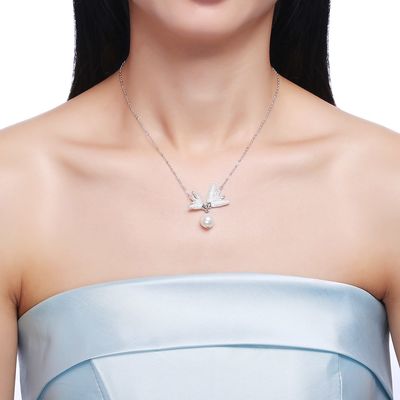 10mm Frischwasserkette 6.1g Sterling Silver Jewelry Necklaces des perlen-Schmetterlings-14,7“