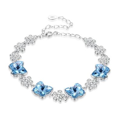 ODM 1.4x1.6cm Sterling Silver Slider Bracelets 3,5&quot; Zirkon-Armbänder