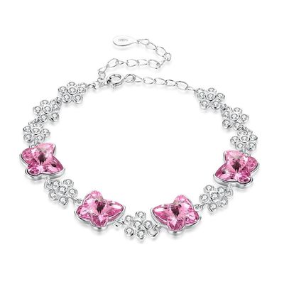 ODM 1.4x1.6cm Sterling Silver Slider Bracelets 3,5&quot; Zirkon-Armbänder
