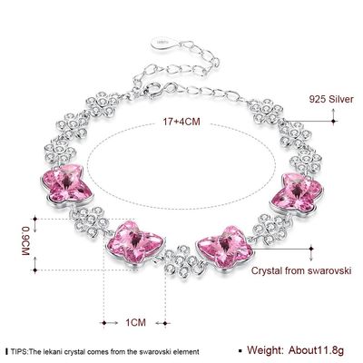 ODM 1.4x1.6cm Sterling Silver Slider Bracelets 3,5&quot; Zirkon-Armbänder