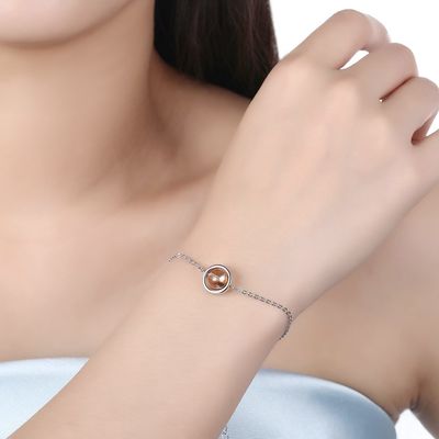 0.64ft 2.4g Sterling Silver Slider Bracelets S925 justierbares rundes Perlen-Armband