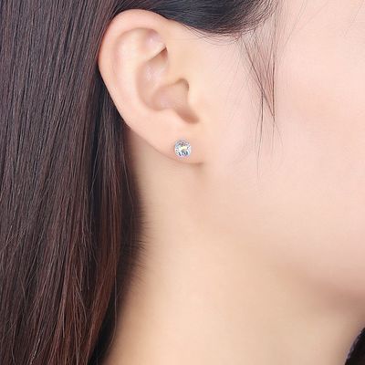 0.6X0.6cm 0,9 Gramm-Sterling Silver Jewelry Earrings Birthstone-Kugelgelenk-Ohrring SGS