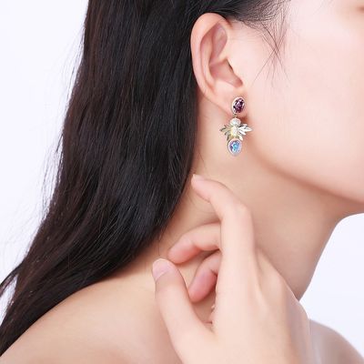 Diamond Gift Sterling Silver Jewelry-Ohrringe