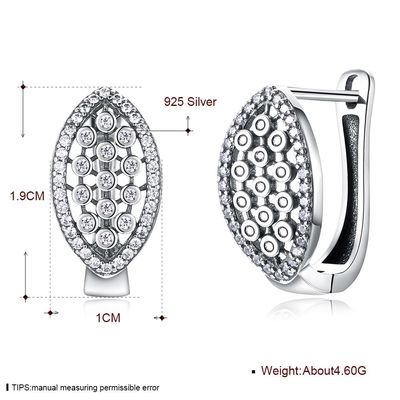 1.9x1cm 4,6 Gramm wirklicher Diamond Earrings Hanukkah 925 Sterling Silver Earrings