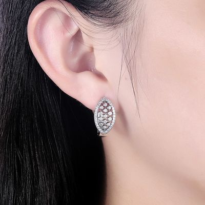 1.9x1cm 4,6 Gramm wirklicher Diamond Earrings Hanukkah 925 Sterling Silver Earrings